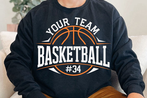Basketball SVG Cut File: Team Logo Template, Mascot Template svg, Basketball svg, Your Team svg, Basketball Mascot, Basketball Team Shirt SVG DesignDestine 