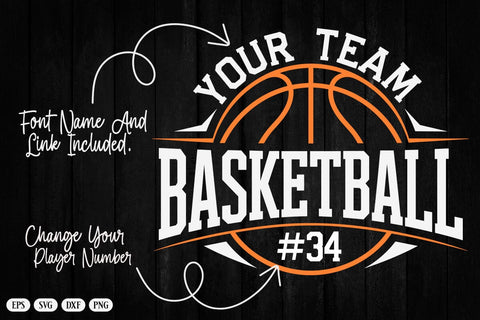 Basketball SVG Cut File: Team Logo Template, Mascot Template svg, Basketball svg, Your Team svg, Basketball Mascot, Basketball Team Shirt SVG DesignDestine 
