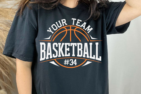 Basketball SVG Cut File: Team Logo Template, Mascot Template svg, Basketball svg, Your Team svg, Basketball Mascot, Basketball Team Shirt SVG DesignDestine 