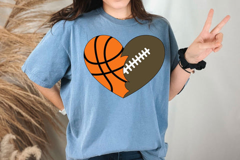 Basketball SVG, Football SVG, Basketball Heart SVG, Football Heart svg SVG DesignDestine 