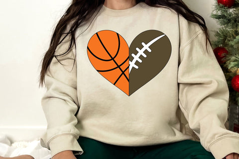 Basketball SVG, Football SVG, Basketball Heart SVG, Football Heart svg SVG DesignDestine 