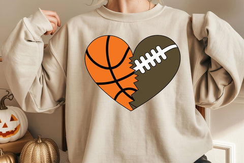 Basketball SVG, Football SVG, Basketball Heart SVG, Football Heart svg SVG DesignDestine 