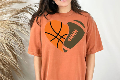 Basketball SVG, Football SVG, Basketball Heart SVG, Football Heart svg SVG DesignDestine 