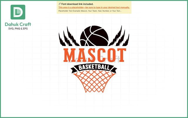 Basketball SVG – Mascot Logo Template SVG PNG & EPS V9 SVG dahukdesign 