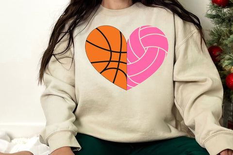 Basketball SVG, Volleyball SVG, Basketball Heart SVG, Volleyball Heart svg SVG DesignDestine 