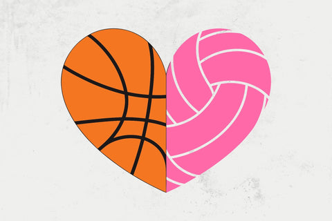 Basketball SVG, Volleyball SVG, Basketball Heart SVG, Volleyball Heart svg SVG DesignDestine 