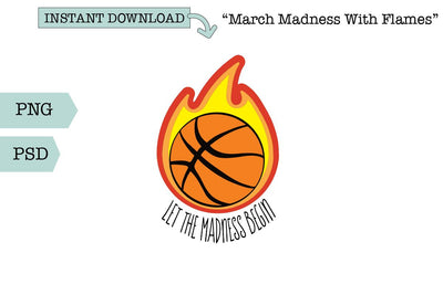 Basketball SVG/Sublimation-March Madness Flames SVG Sharia Morton Designs 
