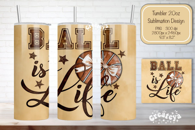 Basketball Tumbler wrap Basketball Bow Seamless 20oz Skinny Tumbler Wrap PNG Retro Sublimation Design Sublimation Createya Design 