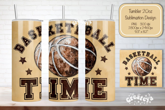 Basketball Tumbler wrap Basketball quote Seamless 20oz Skinny Tumbler Wrap PNG Retro Sublimation Design Sublimation Createya Design 