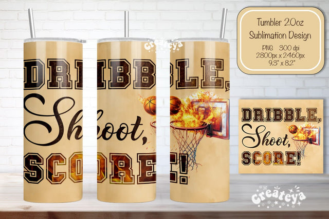 Basketball Tumbler wrap Basketball quote Seamless 20oz Skinny Tumbler Wrap PNG Retro Sublimation Design Sublimation Createya Design 