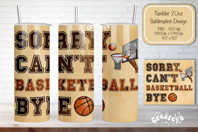 Basketball Tumbler wrap Basketball quote Seamless 20oz Skinny Tumbler Wrap PNG Retro Sublimation Design Sublimation Createya Design 