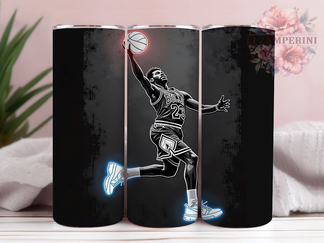 Basketball Tumbler Wrap, Jump Man Design Tumbler, Neon Light Tumbler, 20oz Sublimation Design, Sports Drinkware, Digital Download Tumbler, Athletic Tumbler Art, Unique Gift Sublimation Li Zamperini 