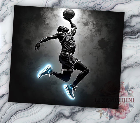 Basketball Tumbler Wrap, Jump Man Design Tumbler, Neon Light Tumbler, 20oz Sublimation Design, Sports Drinkware, Digital Download Tumbler, Athletic Tumbler Art, Unique Gift Sublimation Li Zamperini 