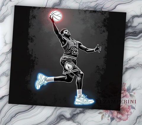 Basketball Tumbler Wrap, Jump Man Design Tumbler, Neon Light Tumbler, 20oz Sublimation Design, Sports Drinkware, Digital Download Tumbler, Athletic Tumbler Art, Unique Gift Sublimation Li Zamperini 