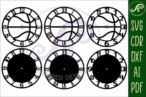 Basketball wall clock laser cut files, SVG file. vector SVG APInspireddesigns 