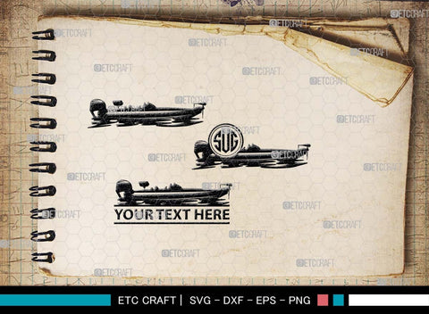 Bass Boat SVG Cut Files, Boat Silhouette, Skeeter Svg, Bass Fishing Svg, Gone Fishing Svg, Fishing Boat Svg, Fisherman Svg, Construction Bundle, SVG ETC Craft 