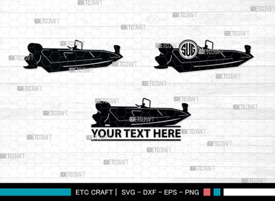 Bass Boat SVG Cut Files, Boat Silhouette, Skeeter Svg, Bass Fishing Svg, Gone Fishing Svg, Fishing Boat Svg, Fisherman Svg, Construction Bundle, SVG ETC Craft 