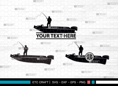 Bass Boat SVG Cut Files, Boat Silhouette, Skeeter Svg, Bass Fishing Svg, Gone Fishing Svg, Fishing Boat Svg, Fisherman Svg, Construction Bundle, SVG ETC Craft 