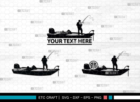 Bass Boat SVG Cut Files, Boat Silhouette, Skeeter Svg, Bass Fishing Svg, Gone Fishing Svg, Fishing Boat Svg, Fisherman Svg, Construction Bundle, SVG ETC Craft 
