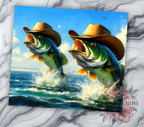 Bass Fish 20oz Tumbler Wrap PNG, Fishing Tumbler Png, Straight & Tapered Tumbler Wrap, Instant Digital Download Sublimation Li Zamperini 