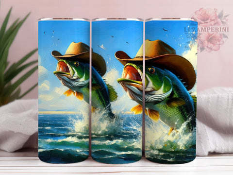 Bass Fish 20oz Tumbler Wrap PNG, Fishing Tumbler Png, Straight & Tapered Tumbler Wrap, Instant Digital Download Sublimation Li Zamperini 