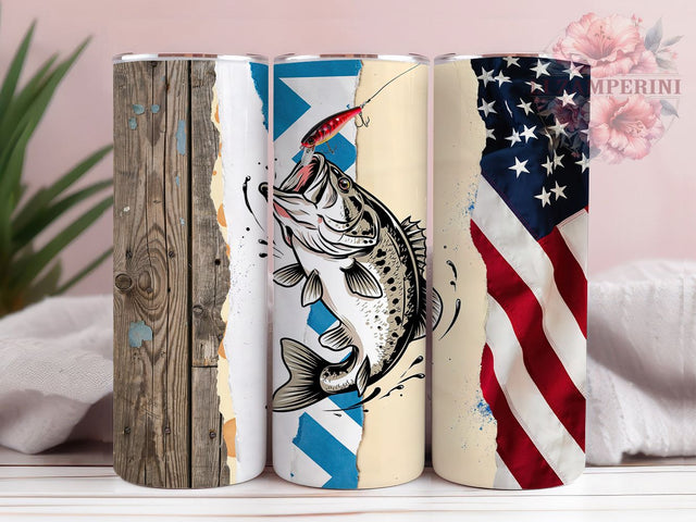 Bass Fish Graphic 20oz Tumbler, Largemouth Bass, Graphic Style, Bold Outline, Fishing Design, Skinny Tumbler, Sublimation PNG Sublimation Li Zamperini 
