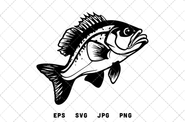 Bass Fish Mascot Graphics - JPG, SVG, PNG, EPS - Digital Download with Commercial License for Cricut, Silhouette, Scan N Cut Crafting SVG Loveleen Kaur 