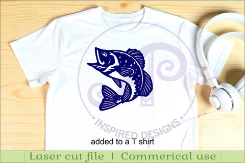 Bass fish Silhouette laser cut wall art SVG APInspireddesigns 