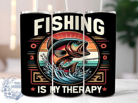 Bass Fishing 20oz Skinny Tumbler, Bass Fish Tumbler Png, Straight & Tapered Tumbler Wrap, Instant Digital Download Sublimation ToriDesigns 