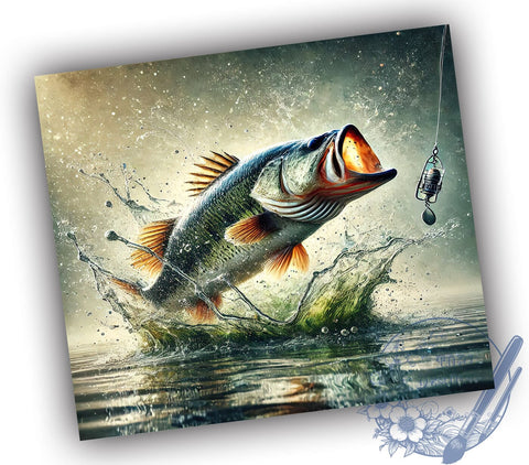 Bass Fishing Enthusiast 20oz Tumbler, Fishing Gift, 20oz Sublimation, Angler Decor, Custom Tumbler Wrap, Outdoor Enthusiast, Fish Lover Gift Sublimation ToriDesigns 