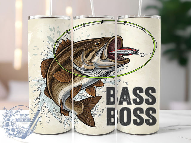 Bass Fishing Lake Life Outdoor Sports Tumbler, Lake Life Tumbler Wrap, Fisherman PNG Design, 20oz Sublimation Wrap, Fishing Gift For Him, Outdoor Sports Tumbler, Bass Boss Cup Design Sublimation ToriDesigns 