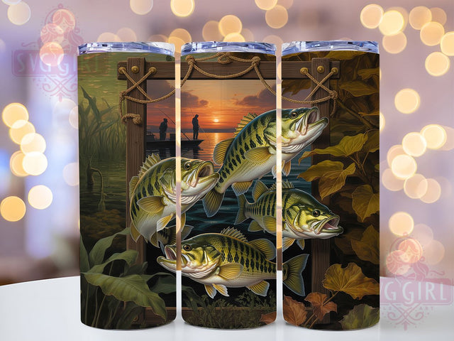 Bass Fishing Lake Life Tumbler, Bass Angler Present, Fish Lover Design, Fisherman Tumbler, Lake Life Gift, Bass Fishing Cup, Fish Hunter Present Sublimation SvggirlplusArt 