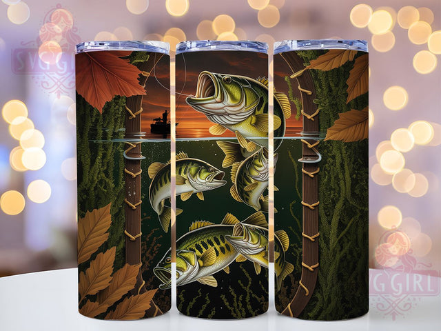 Bass Fishing Lake Life Tumbler, Bass Angler Present, Fish Lover Design, Fisherman Tumbler, Lake Life Gift, Bass Fishing Cup, Fish Hunter Present Sublimation SvggirlplusArt 