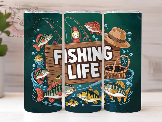 Bass Fishing Life Tumbler, Bass Fisherman Quote, 20oz Tumbler Wrap, Sublimation Design, Angler Gift Tumbler, Outdoor Sports Wrap, Funny Fishing Quote Sublimation Lara' s Designs 