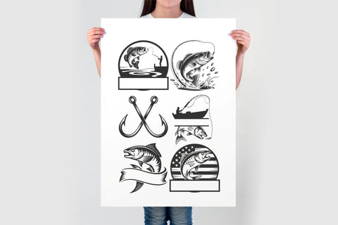Bass Fishing Monogram SVG Bundle – Name Fishing Designs SVG TonisArtStudio 