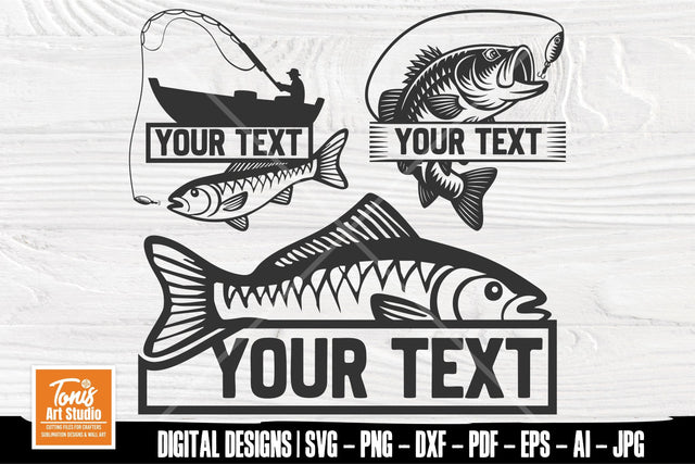Bass Fishing Monogram Svg, Fishing Svg, Bass Name Fish Svg, Bass Clipart SVG TonisArtStudio 