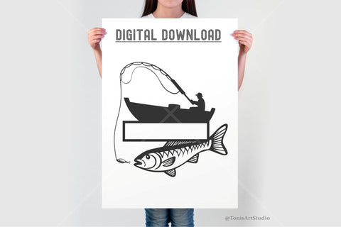 Bass Fishing Monogram Svg, Fishing Svg, Bass Name Fish Svg, Bass Clipart SVG TonisArtStudio 