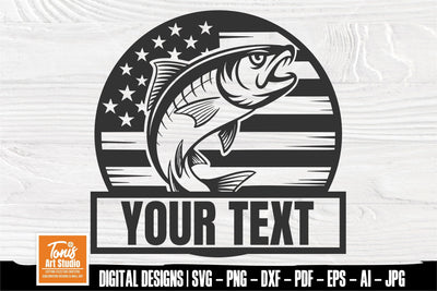 Bass Fishing Svg American Flag Fish Cut File for Cricut SVG TonisArtStudio 