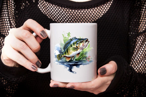 Bass Fishing Watercolor Sublimation Bundle Sublimation Designangry 