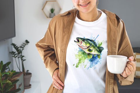 Bass Fishing Watercolor Sublimation Bundle Sublimation Designangry 