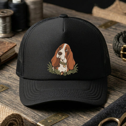 Basset Hound Embroidery Design – Cute Brown and White Dog Portrait with Autumn Leaves Machine Embroidery File Embroidery/Applique DESIGNS PatternFeed8 