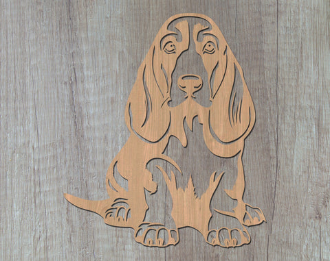 Basset Hound Laser SVG Cut File, Basset Hound Glowforge File, Basset Hound DXF, Basset Hound Wall Art SVG SVG HappyDesignStudio 