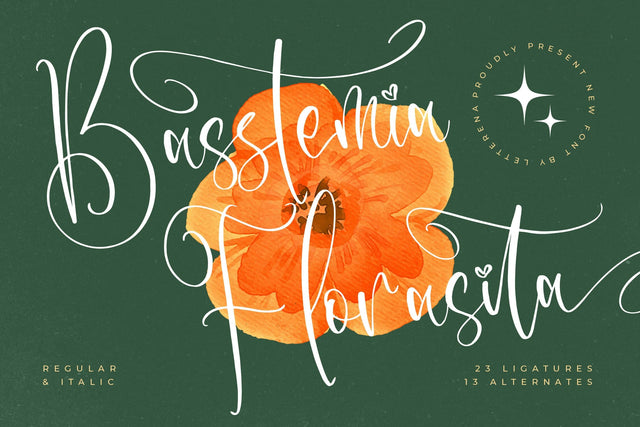 Basstemia Florasita - Beautiful Handwritten Font Font Letterena Studios 