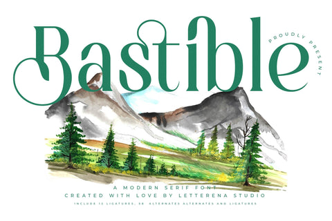 Bastible - Modern Serif Font Font Letterena Studios 