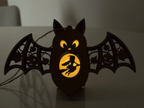 Bat Candle Holder SVG | Halloween Lantern Laser Cut File | Witch & Pumpkin Hanging Tea Light Box SVG LaserCutano 