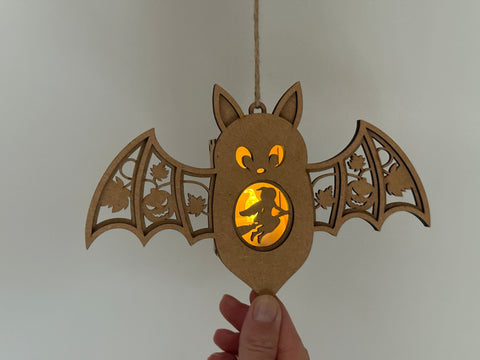 Bat Candle Holder SVG | Halloween Lantern Laser Cut File | Witch & Pumpkin Hanging Tea Light Box SVG LaserCutano 