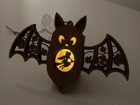 Bat Candle Holder SVG | Halloween Lantern Laser Cut File | Witch & Pumpkin Hanging Tea Light Box SVG LaserCutano 