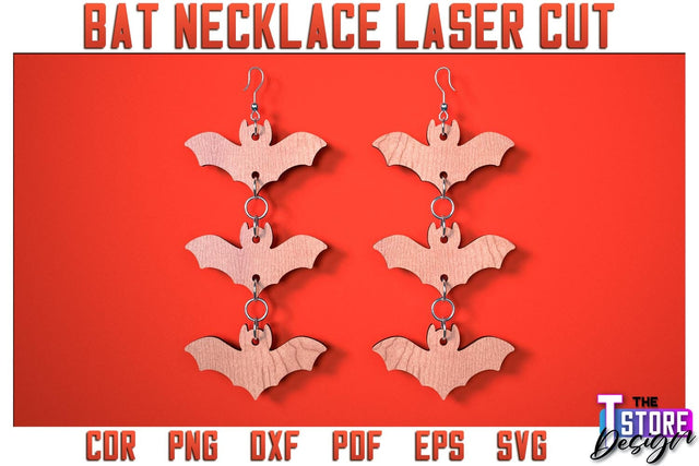 Bat Earrings Laser Cut | Bat Accessories Laser Cut Design | Gift Idea | CNC File SVG The T Store Design 