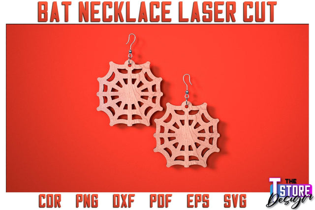 Bat Earrings Laser Cut | Bat Accessories Laser Cut Design | Gift Idea | CNC File SVG The T Store Design 