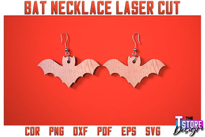 Bat Earrings Laser Cut | Bat Accessories Laser Cut Design | Gift Idea | CNC File SVG The T Store Design 